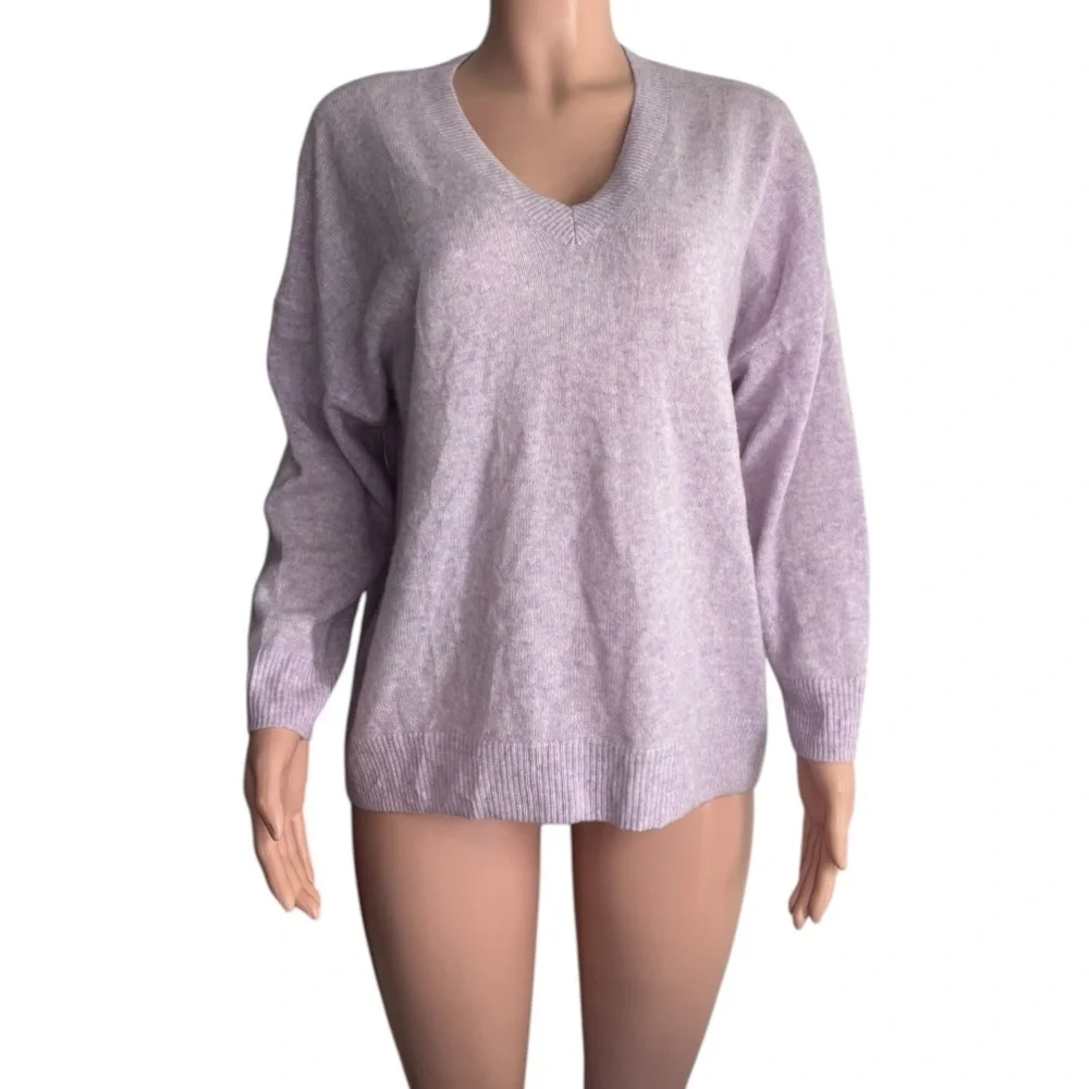BANANA REPUBLIC Women's V-Neck Sweater - Light Pink 100% CASHMERE - Picture 3 of 13